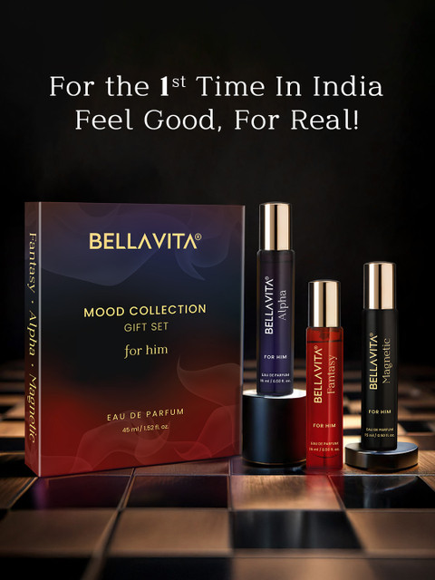 Bella Vita Organic Men Mood Collection Set Of 3 Long Lasting Perfumes - 15 ml Each