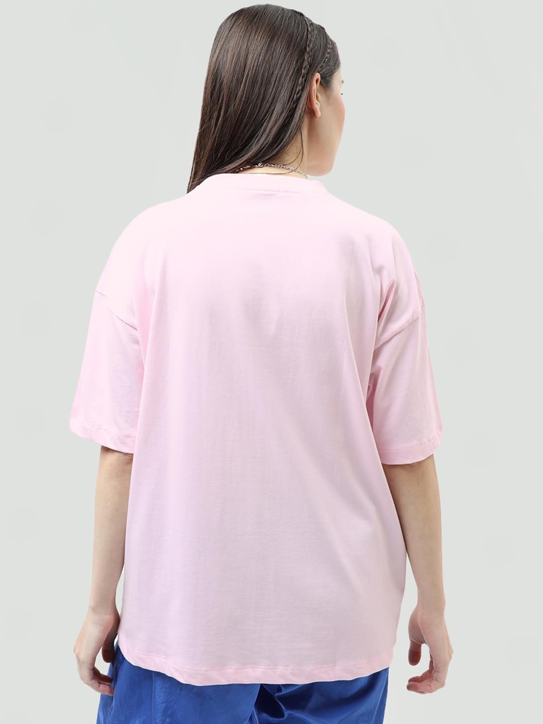 Bewakoof Official Disney Merchandise Women's 100% Cotton Graphic Print Oversized Fit Round Neck T-Shirt