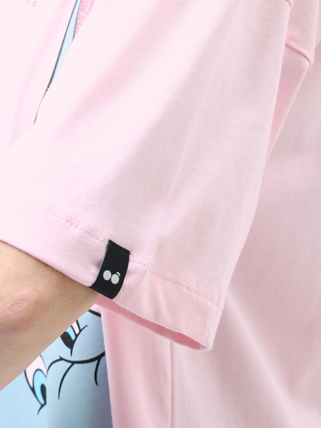 Bewakoof Official Disney Merchandise Women's 100% Cotton Graphic Print Oversized Fit Round Neck T-Shirt