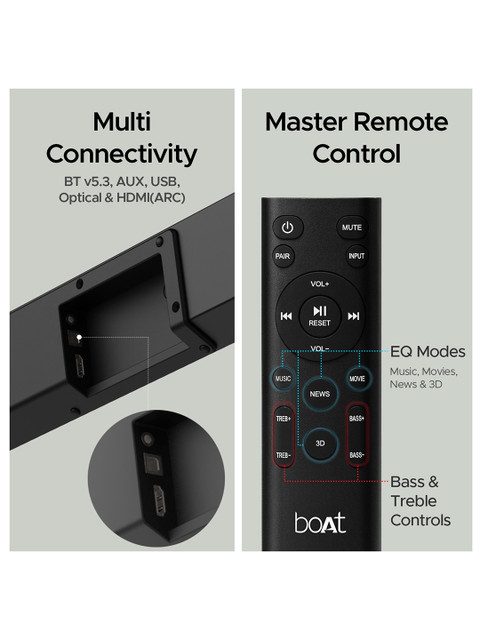 boAt Aavante Bar Theme 2.1 Channel with Wireless Subwoofer