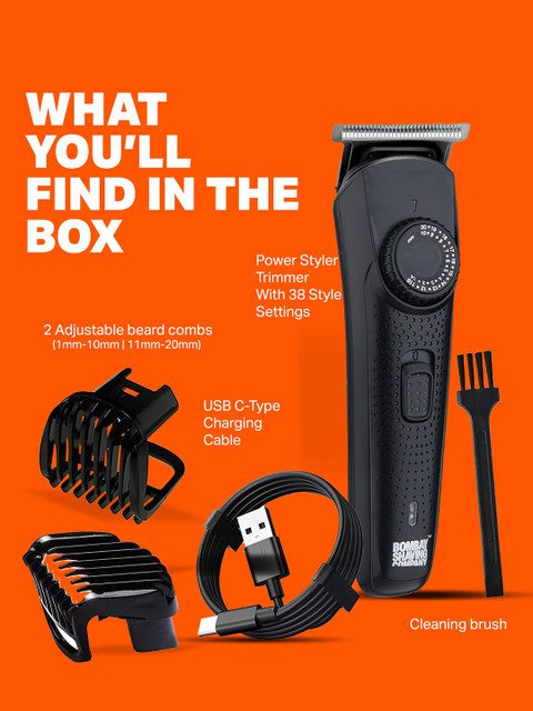 Bombay Shaving Company Men Beard Trimmer With 38 length Settings & Beard Styling pen