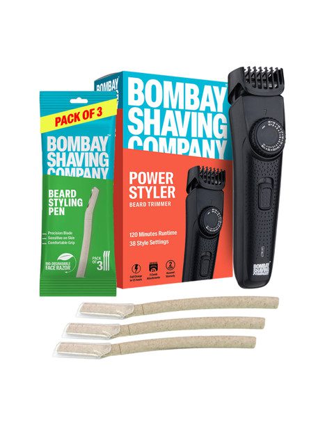 Bombay Shaving Company Men Beard Trimmer With 38 length Settings & Beard Styling pen