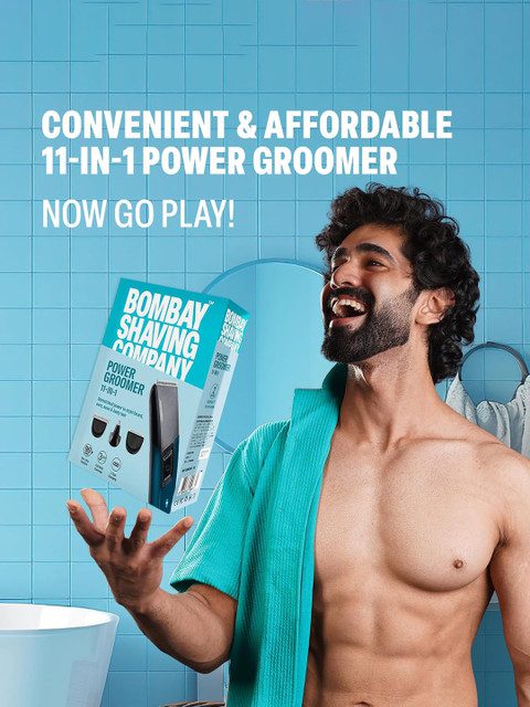 Bombay Shaving Company Men Power Groomer 11-in-1 Beard & Body Trimmer - Blue & Black