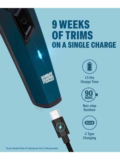 Bombay Shaving Company Men Power Groomer 11-in-1 Beard & Body Trimmer - Blue & Black