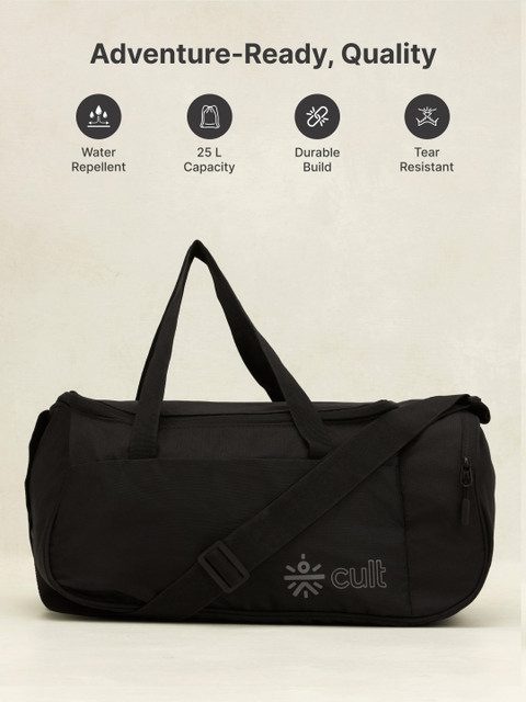 CULT 25 Litre Gym/Duffle Bag with Side Pocket & Shoulder Strap Comfortable Handle Black