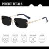 Dervin Unisex Rectangle Sunglasses with UV Protected Lens