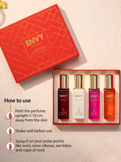 Envy Women Set of 4 Eau De Parfum 20 ml Each - Opulence, Bewitch, Radiant, Enchant