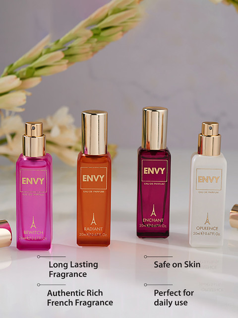 Envy Women Set of 4 Eau De Parfum 20 ml Each - Opulence, Bewitch, Radiant, Enchant