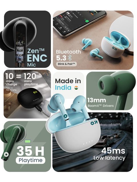 (Formerly Boult) Shadow with Zen ENC Mic,40H Playtime,Low Latency Gaming, Bluetooth 5.3v