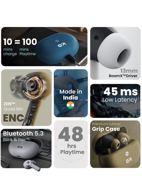 (Formerly Boult) W40 with Quad Mic ENC, 48H Playtime, Low Latency Gaming, Bluetooth 5.3v