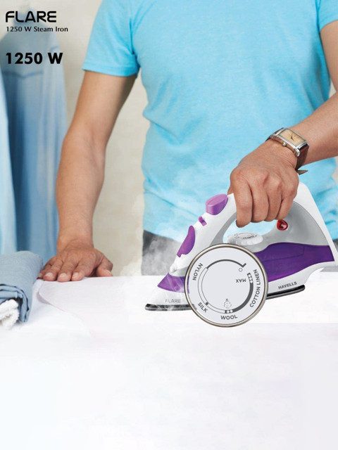 Havells Steamo Purple Plastic Temperature Control Steam Iron-1250W