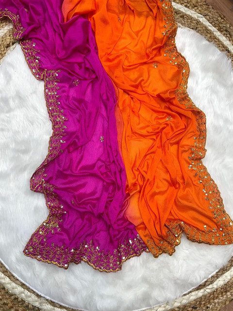 HERE&NOW Ombre Embroidered Saree
