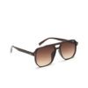 IRUS by IDEE Unisex Brown Lens & Black Square Sunglasses with UV Protected Lens