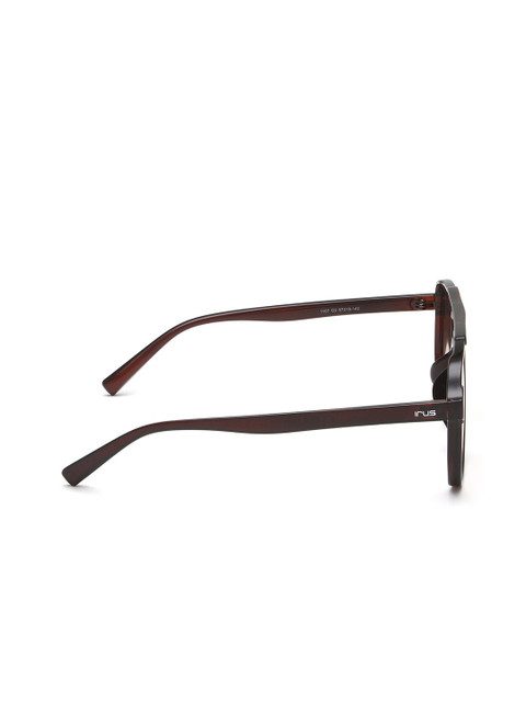 IRUS by IDEE Unisex Brown Lens & Black Square Sunglasses with UV Protected Lens