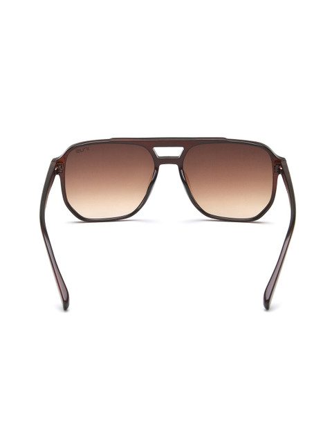 IRUS by IDEE Unisex Brown Lens & Black Square Sunglasses with UV Protected Lens