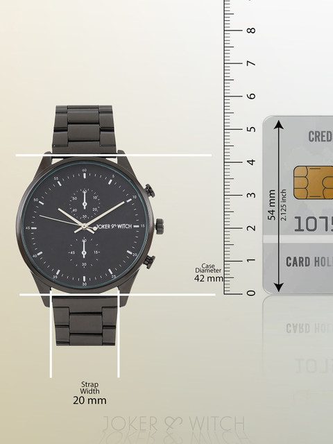 JOKER & WITCH Men Black Patterned Metallic Dial & Black Straps Analogue Watch