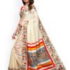KALINI Off-White Khadi Silk Printed Khadi Saree