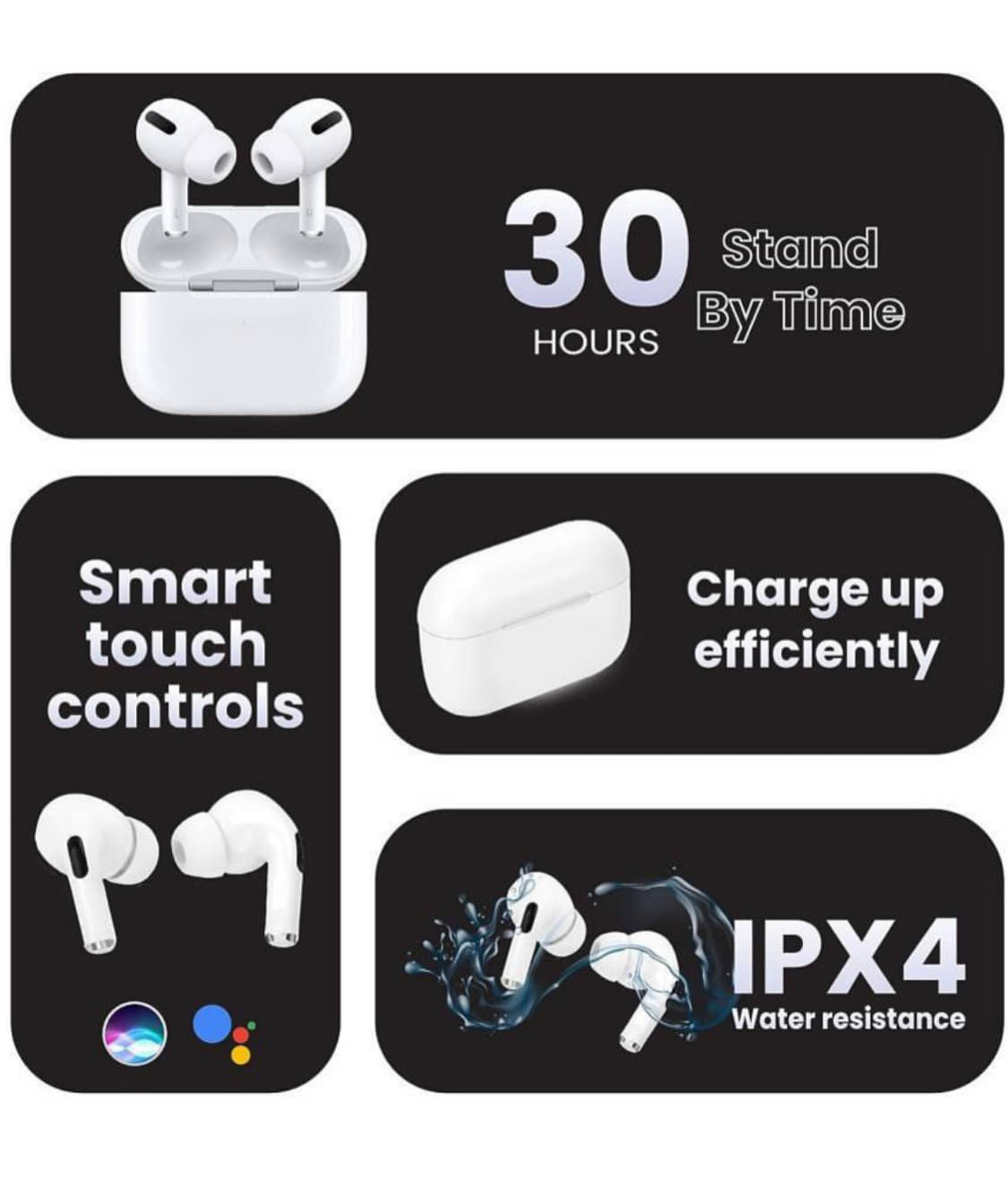 Life Like Bluetooth Earbuds Earphone A10 Pro 2 Touch In Ear TWS White