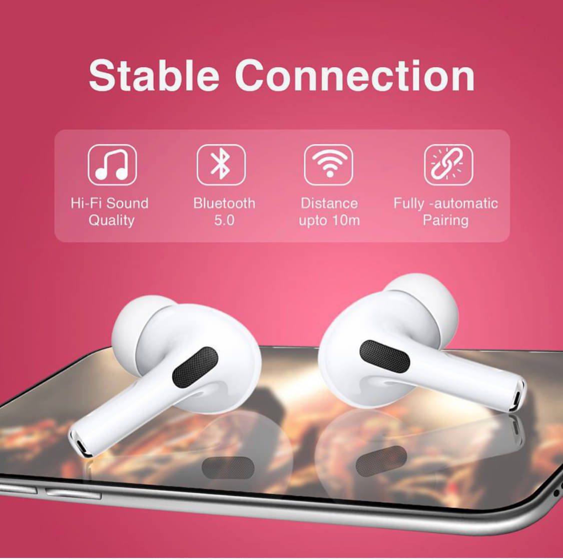 Life Like Bluetooth Earbuds Earphone A10 Pro 2 Touch In Ear TWS White