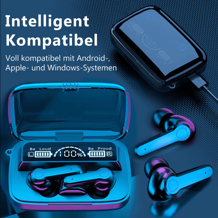 M19-19 Earbuds TWS Earphone Touch Control Mirror Digital Display Wireless Bluetooth 5.1 Headphones With Microphone