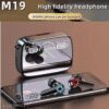 MECROLINK M19 Wireless Earbuds TWS 5.1 Dual Touch Bluetooth Headphones Mini Compact Playtime with Fast Charging Sweat-Proof (Black)