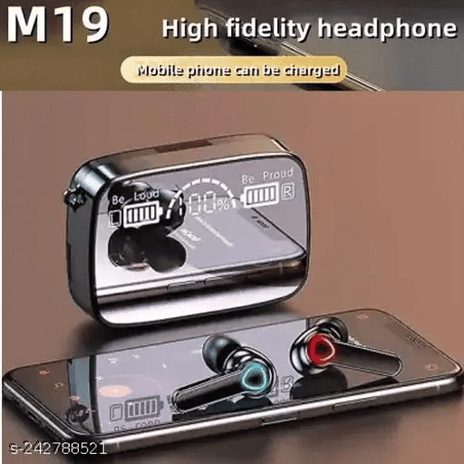 MECROLINK M19 Wireless Earbuds TWS 5.1 Dual Touch Bluetooth Headphones Mini Compact Playtime with Fast Charging Sweat-Proof (Black)