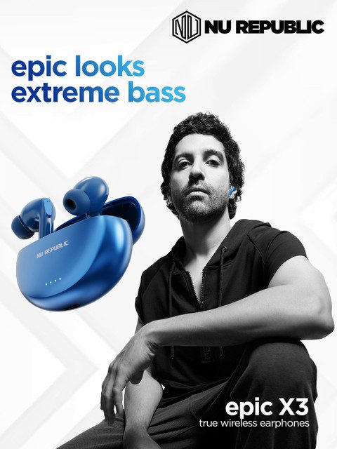 Nu Republic Epic X3 Earbuds with Upto 48 hrs Playtime & ENC TWS With X-Bass Technology