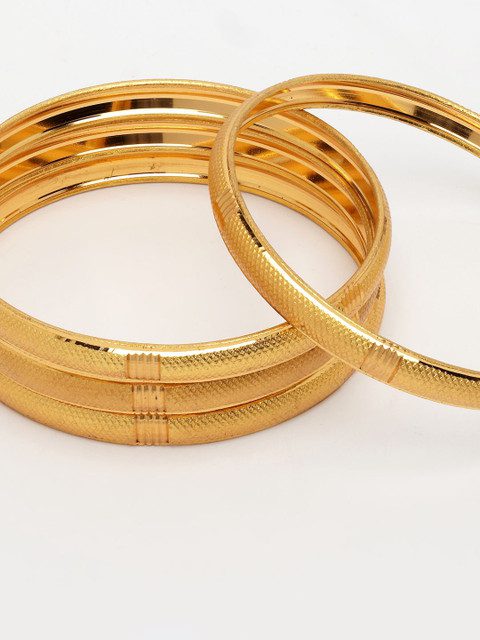 NVR Women Set of 4 Gold-Plated Traditional Bangles