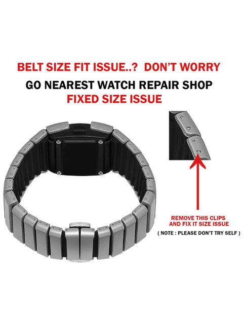 PAPIO Men Dial & Bracelet Style Straps Digital Alarm Watch DIGI-042 SILVER-BLACK