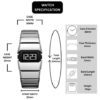 PAPIO Men Dial & Bracelet Style Straps Digital Alarm Watch DIGI-042 SILVER-BLACK