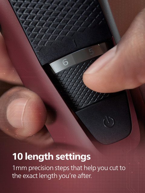 Philips BT3301/30 Series 3000 Beard Trimmer with Lift & Trim Technology - Maroon