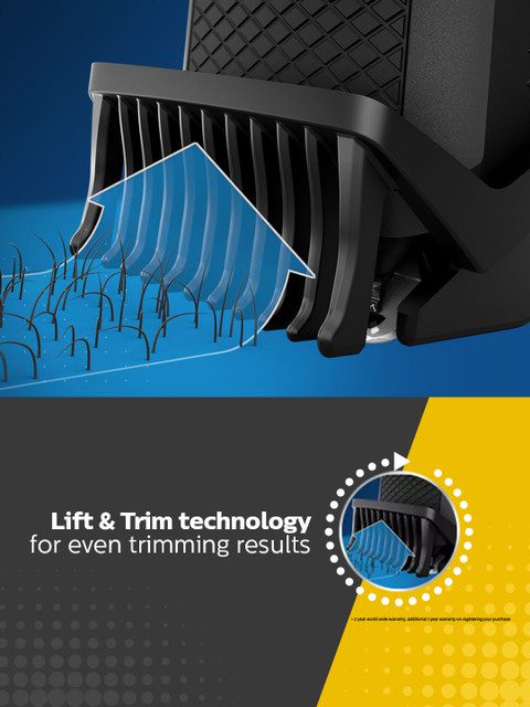 Philips Cordless Beard Trimmer BT3101/15 Lift & Trim Tech with 45mins Runtime - White