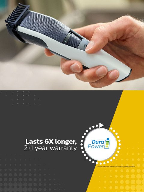 Philips Cordless Beard Trimmer BT3101/15 Lift & Trim Tech with 45mins Runtime - White