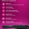 Philips Hair Straightener BHS216/00 with Ceramic Plates - Black & Pink