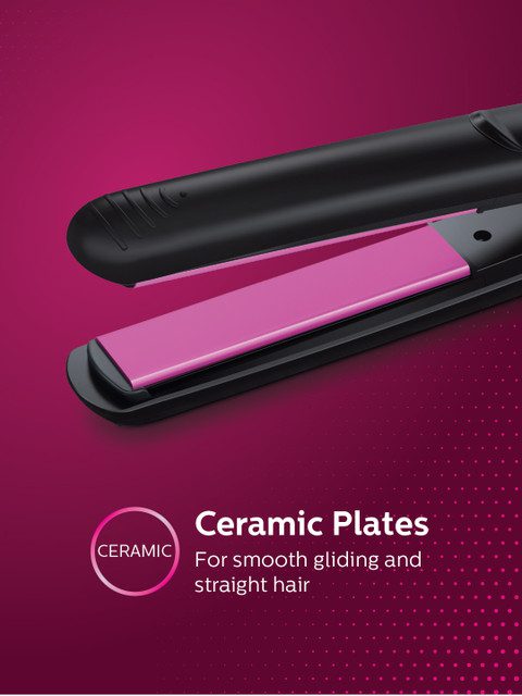 Philips HP8302/06 Selfie SilkPro Care Hair Straightener with Ceramic Plates- Black