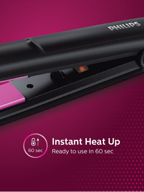 Philips HP8302/06 Selfie SilkPro Care Hair Straightener with Ceramic Plates- Black