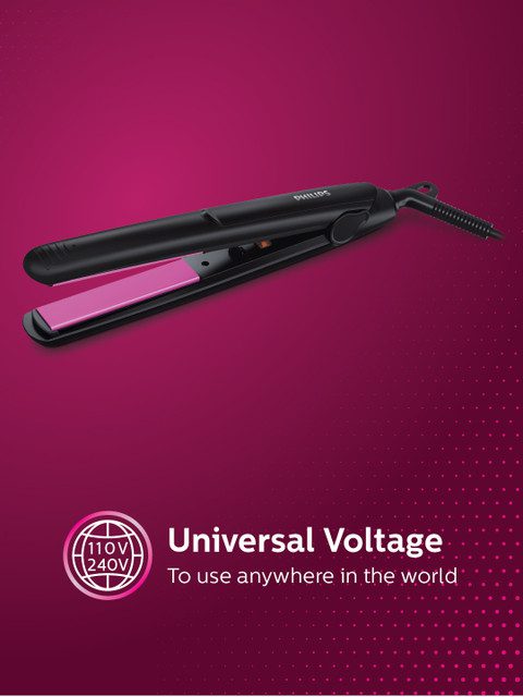 Philips HP8302/06 Selfie SilkPro Care Hair Straightener with Ceramic Plates- Black