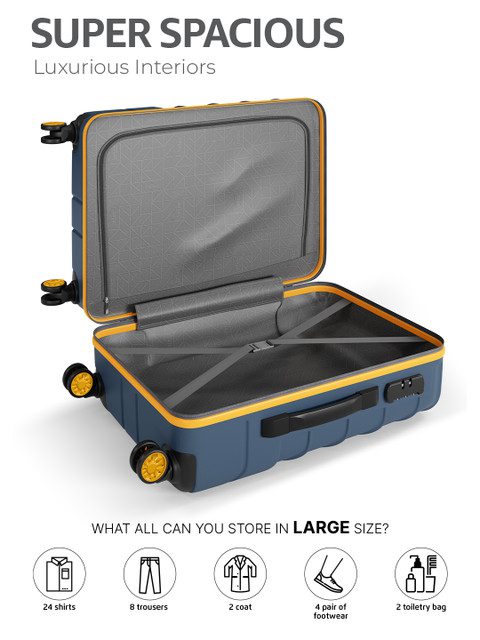 Safari Accent Polycarbonate 8 wheel Hard Large Trolley Suitcase 76 cm