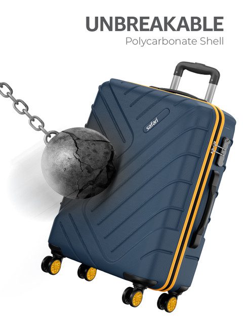 Safari Accent Polycarbonate 8 wheel Hard Large Trolley Suitcase 76 cm