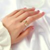SALTY Celestial AD Gold Ring For Women & Girls Finger Ring Jewellery Accessories