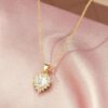 SALTY Diamond Studded Stainless Steel Love Drop Pendant & Chain Jewellery Accessories