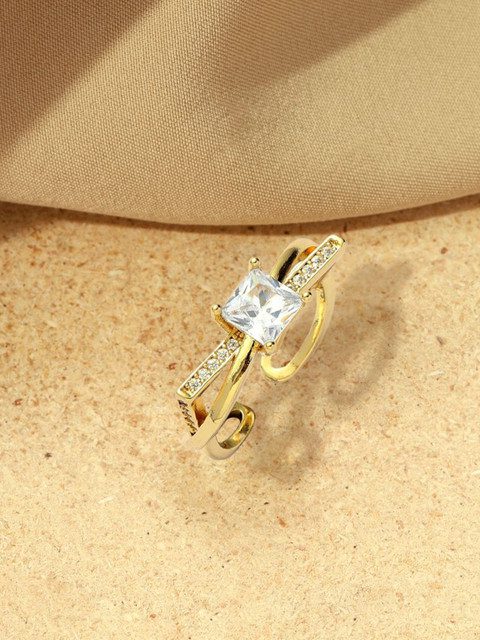 SALTY Forever Radiance Gold Ring For Women & Girls Finger Ring Jewellery Accessories