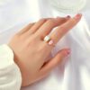 SALTY Mesmerize Toi-et-Moi Golden Ring For Women & Girls Finger Ring Jewellery Accessories