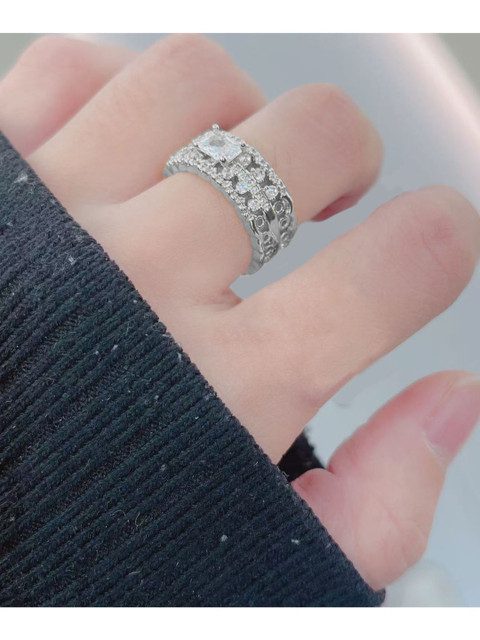 SALTY Princess Diamond Legacy Ring For Women & Girls Finger Ring Jewellery Accessories