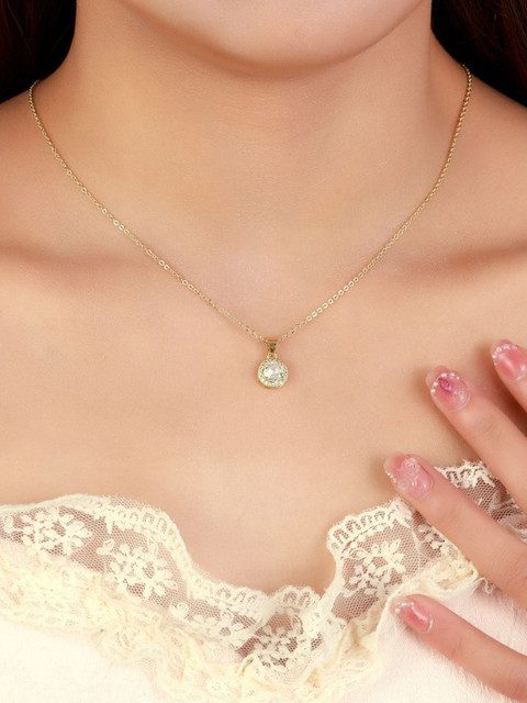 SALTY Stone Studded Gleam Kiss Pendant & Chain Jewellery Accessories