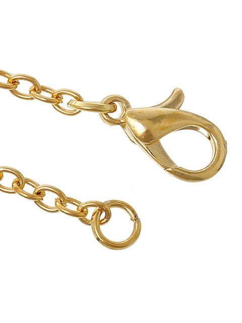 SALTY Stone Studded Stainless Steel Rose Charm Pendant & Chain Jewellery Accessories