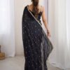 Saree mall Embellished Sequinned Floral Pure Georgette Saree