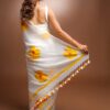 SILKWEAR Floral Linen Blend Designer Saree