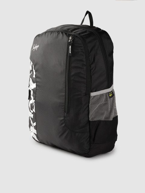 Skybags Unisex Black & White Brand Logo Print Backpack- 21.3 Ltrs