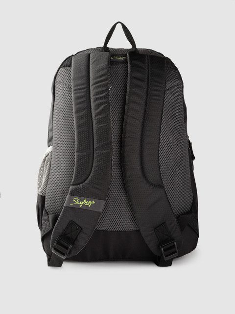 Skybags Unisex Black & White Brand Logo Print Backpack- 21.3 Ltrs